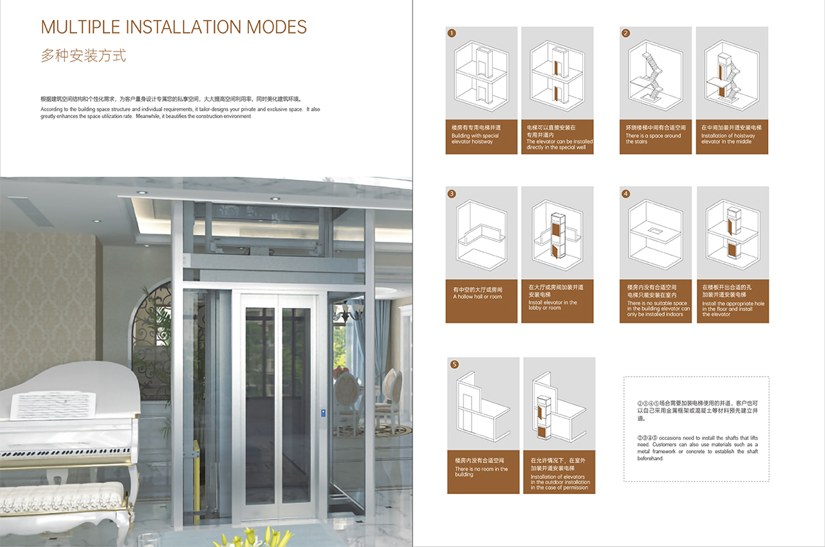 時尚別墅電梯安裝方式